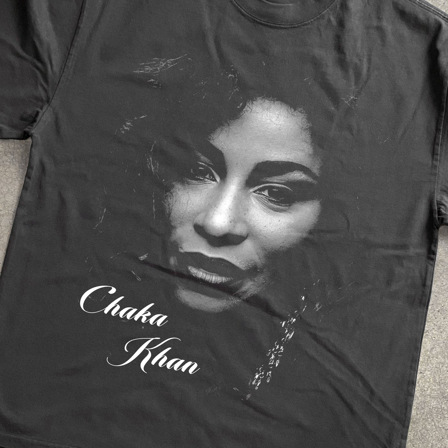 Chaka Khan Big Head Heavyweight Black T-Shirt