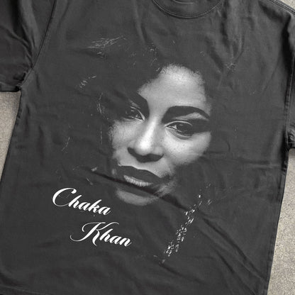 Chaka Khan Big Head Heavyweight Black T-Shirt
