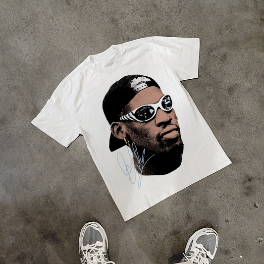 RODMAN 'GOGGLES' HEAVY FADED WHITE TEE