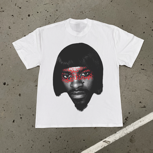 ANDRE 3000 'FACE PAINT' BOWL WIG HEAVYWEIGHT WHITE TEE