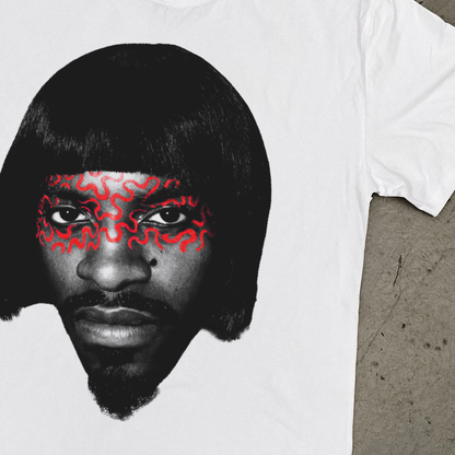 ANDRE 3000 'FACE PAINT' BOWL WIG HEAVYWEIGHT WHITE TEE