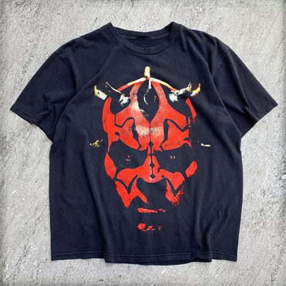 Darth Maul Heavyweight Black T-Shirt – Big Head Vintage Darth Maul Heavyweight Black T-Shirt – Big Head Vintage