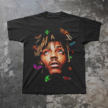 JUICE WRLD BUTTERFLIES HEAVYWEIGHT BLACK T-SHIRT