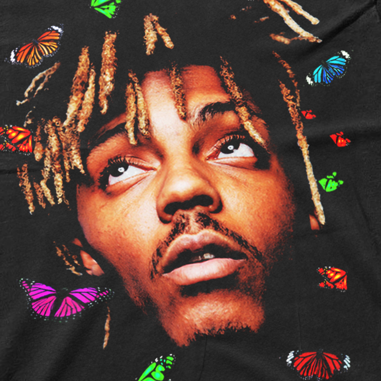 JUICE WRLD BUTTERFLIES HEAVYWEIGHT BLACK T-SHIRT