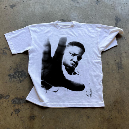 BIGGIE 'HAND' HEAVYWEIGHT WHITE T-SHIRT