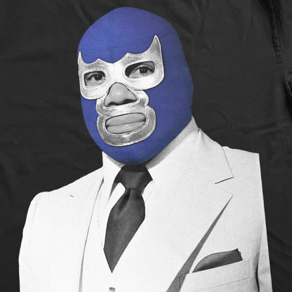 'BLUE DEMON' LUCHA LEGEND BLACK HEAVYWEIGHT T-SHIRT