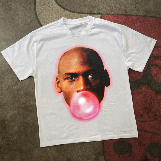 BUBBLEGUM JORDAN HEAVYWEIGHT WHITE TEE