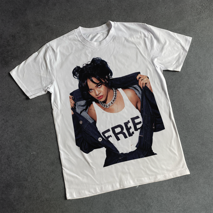 'FREE RIRI' HEAVYWEIGHT WHITE T-SHIRT