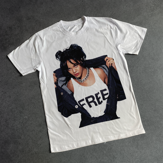 'FREE RIRI' HEAVYWEIGHT WHITE T-SHIRT