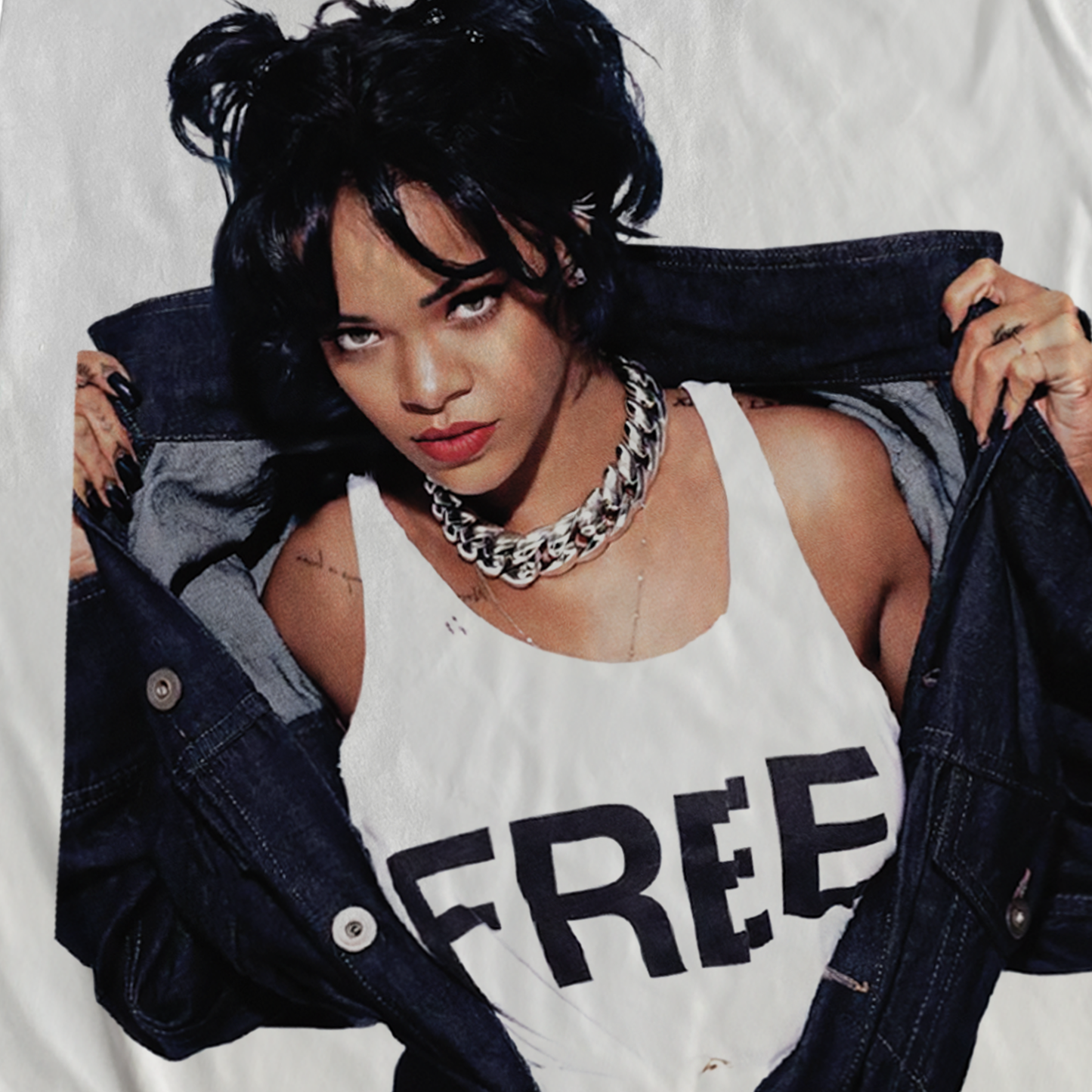 'FREE RIRI' HEAVYWEIGHT WHITE T-SHIRT