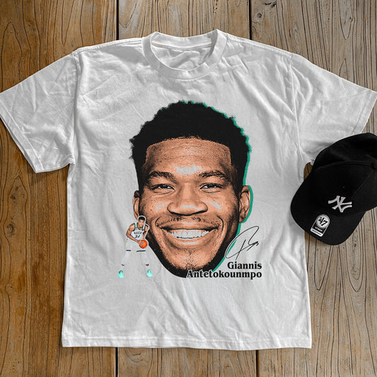 GIANNIS ANTETOKOUNMPO HEAVYWEIGHT WHITE T-SHIRT