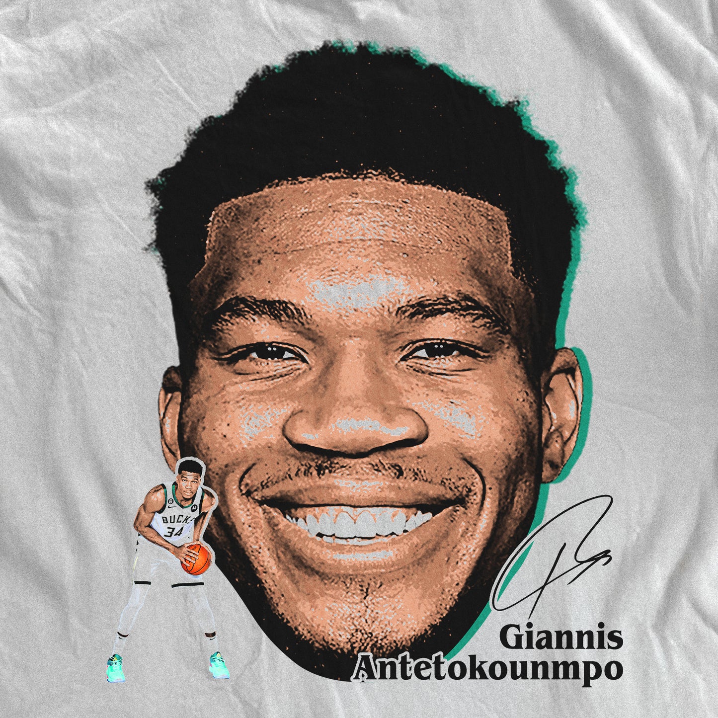 GIANNIS ANTETOKOUNMPO HEAVYWEIGHT WHITE T-SHIRT