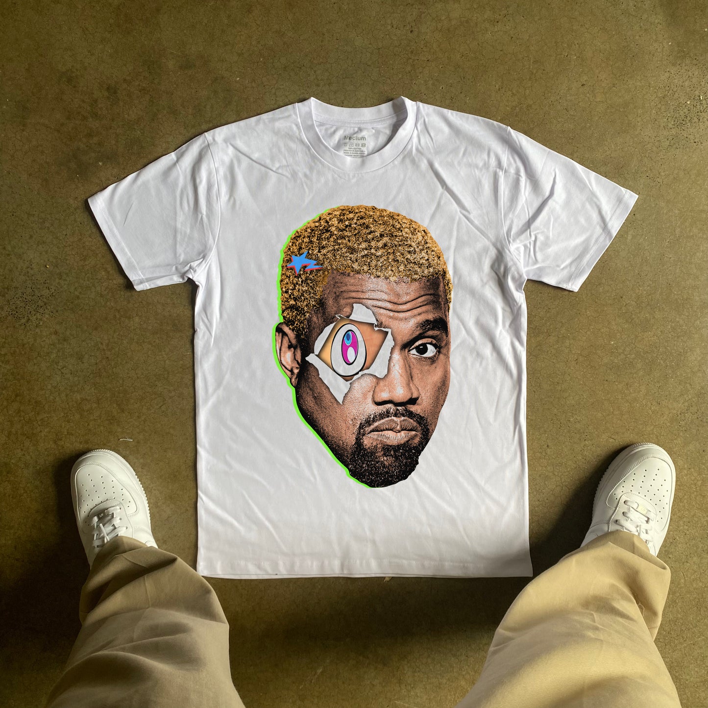 YE NATION 'COLLEGE DROPOUT' HEAVYWEIGHT WHITE T-SHIRT