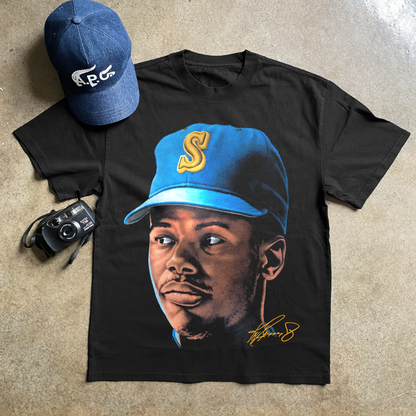 'KEN GRIFFEY JR' HEAVYWEIGHT BLACK T-SHIRT