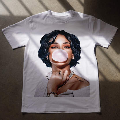 'RIHANNA BUBBLEGUM' HEAVYWEIGHT WHITE T-SHIRT