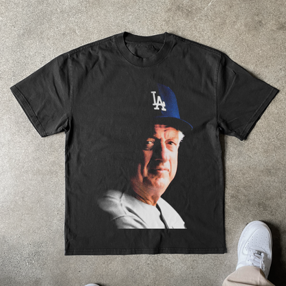 'TOMMY LASORDA' HEAVYWEIGHT BLACK T-SHIRT