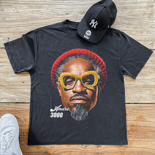ANDRE 3000 BIG HEAD HEAVYWEIGHT BLACK T-SHIRT