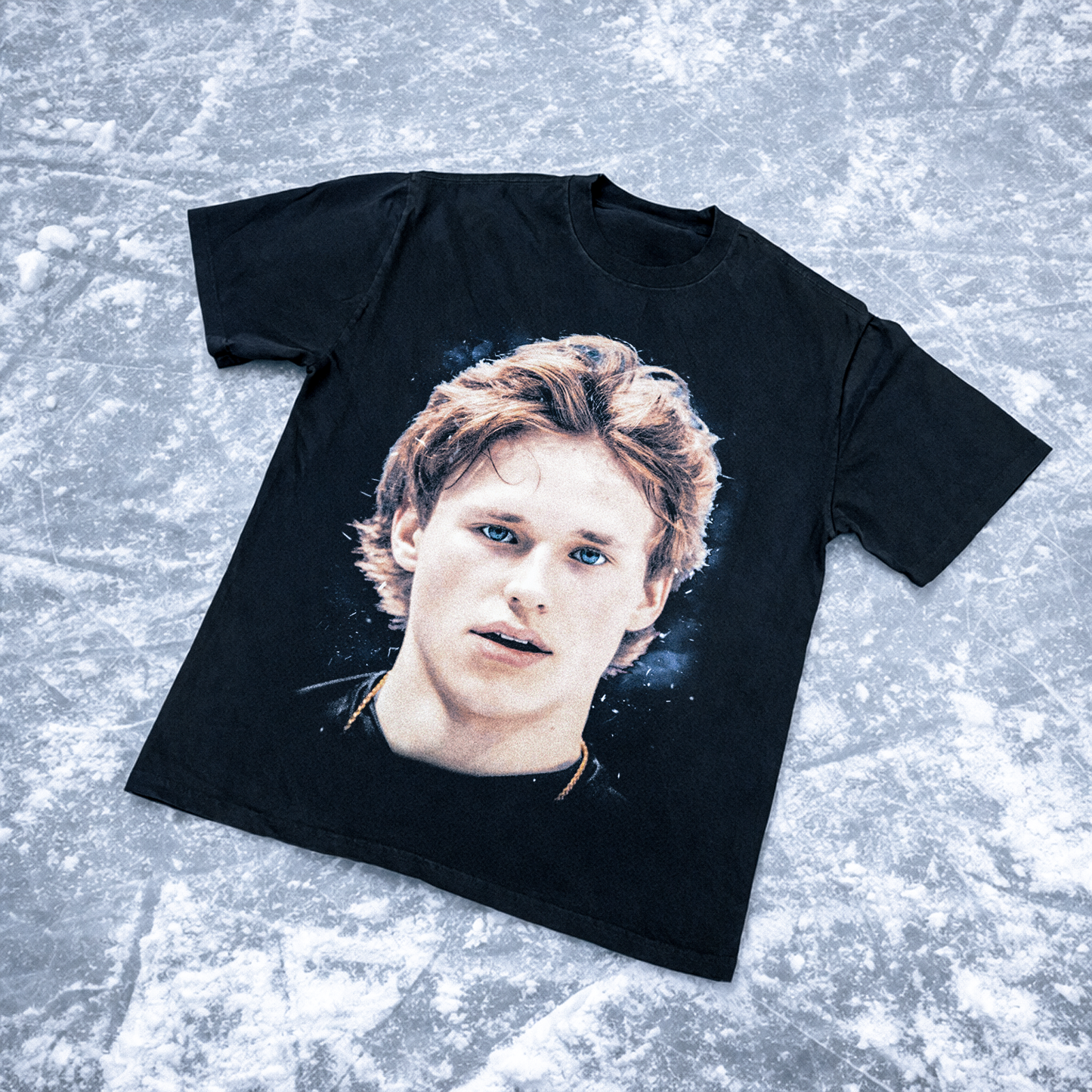 Ilia Manilin 'Snow Prince Heavy Faded Black Tee