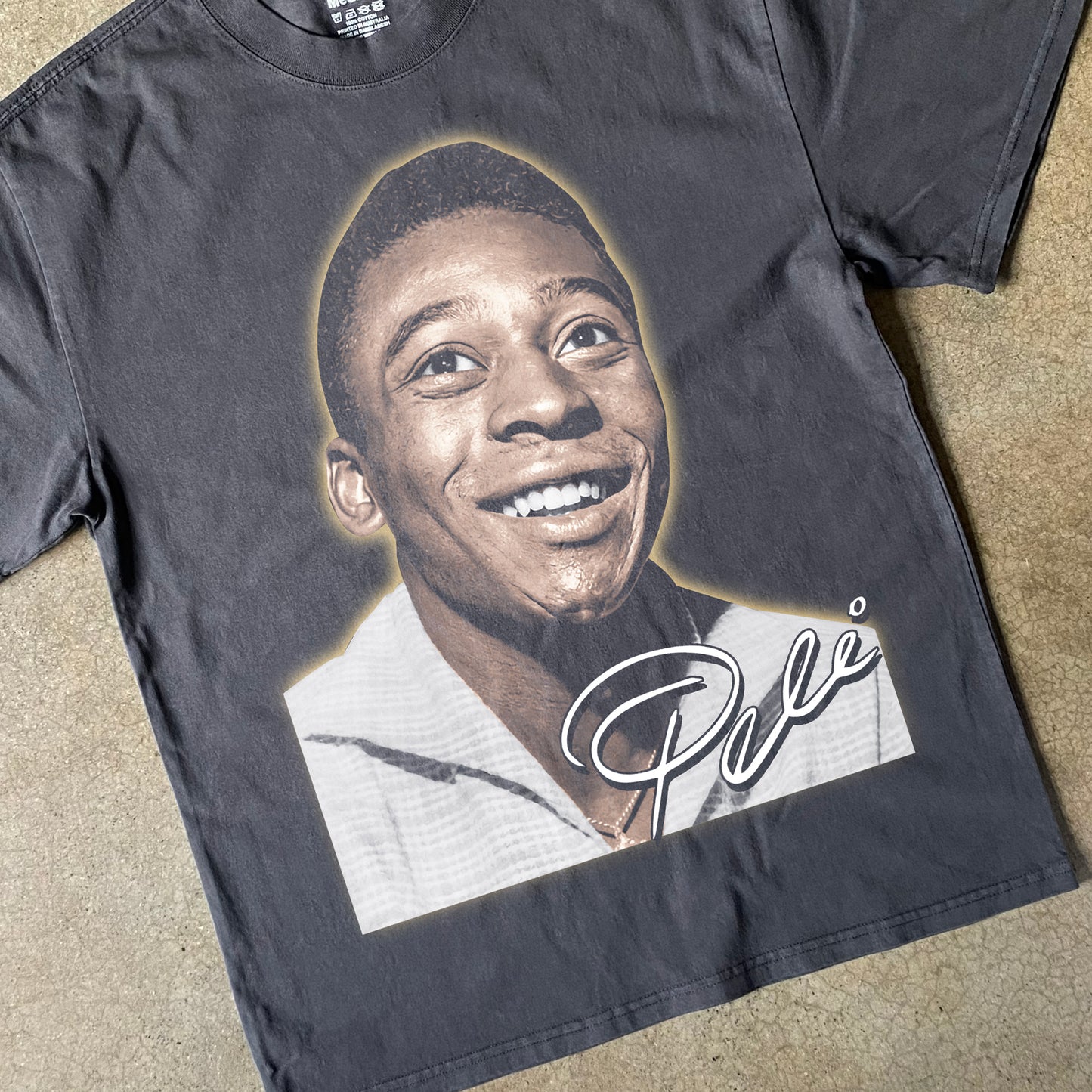 Pele Brazil Legend Heavyweight Black T-Shirt
