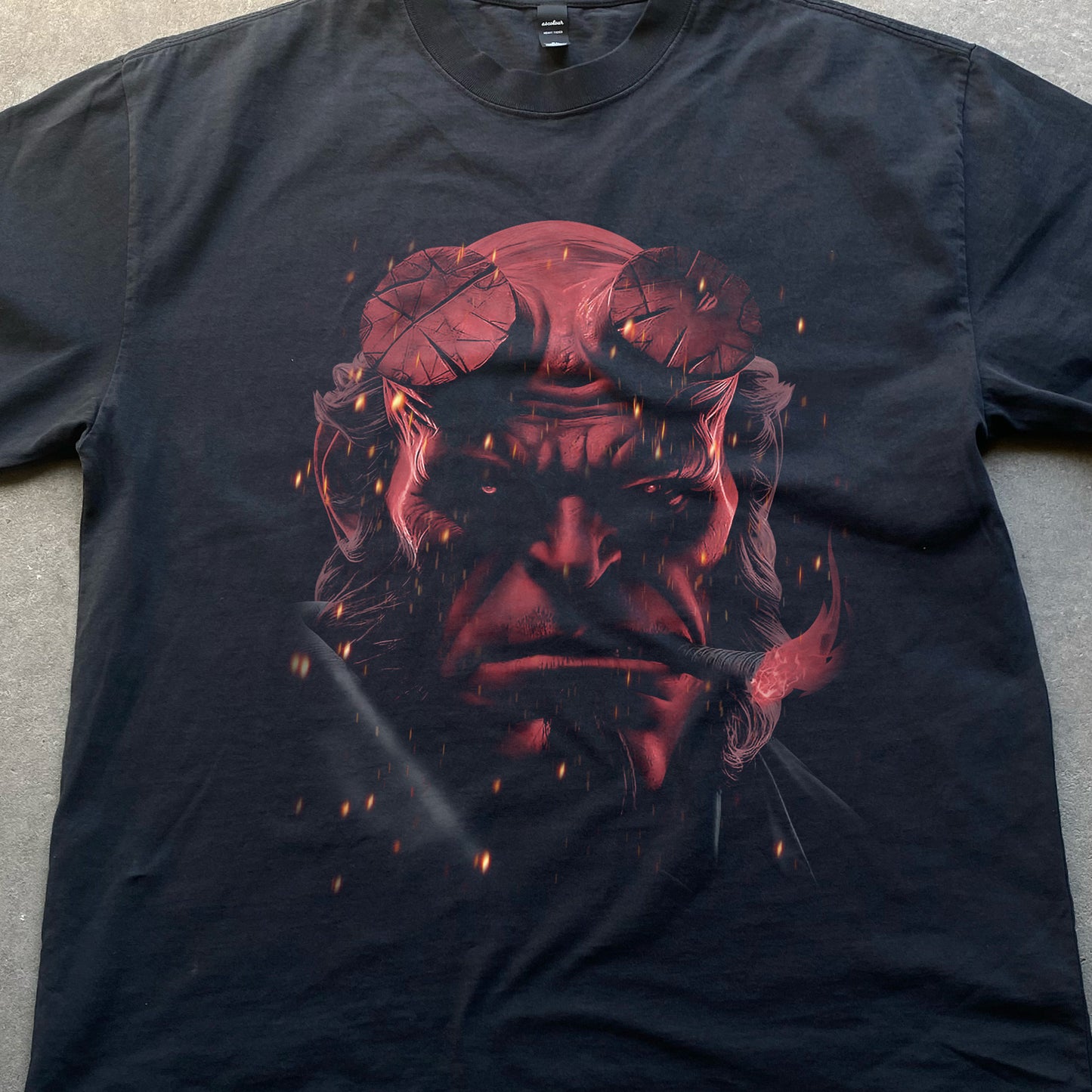 HellBoy Big Head Heavyweight Black T-Shirt