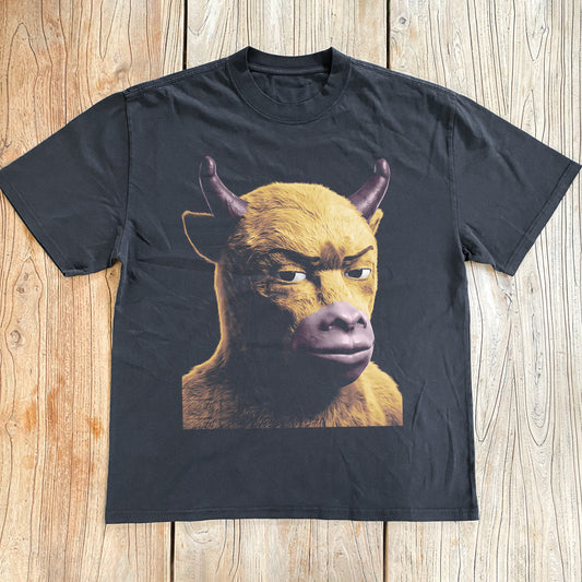 Niu Lai Big Head Heavyweight Black T-Shirt