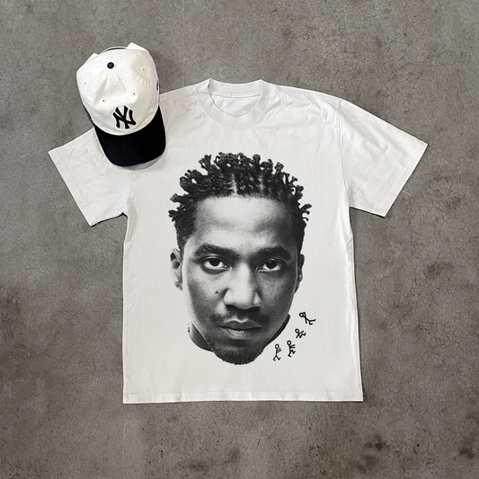 Q-TIP 'THE ABSTRACT' HEAVY FADED WHITE TEE