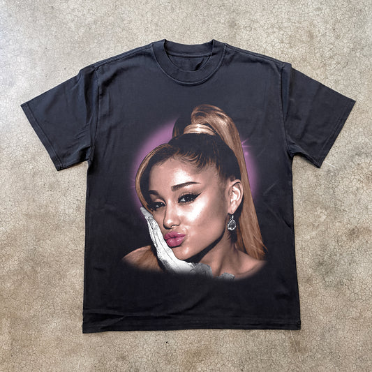 Ariana Grande Big Head Heavyweight Black T-Shirt