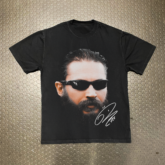 TOM HARDY 'BEARD' HEAVY FADED BLACK TEE