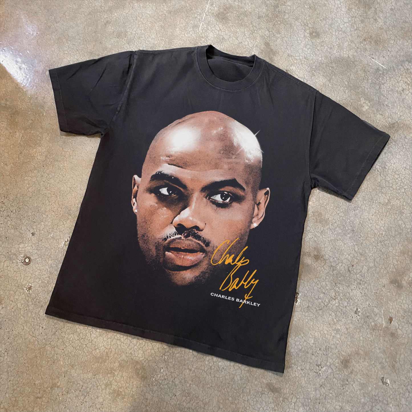 Charles Barkley 'Shine' Heavyweight Faded Black Tee