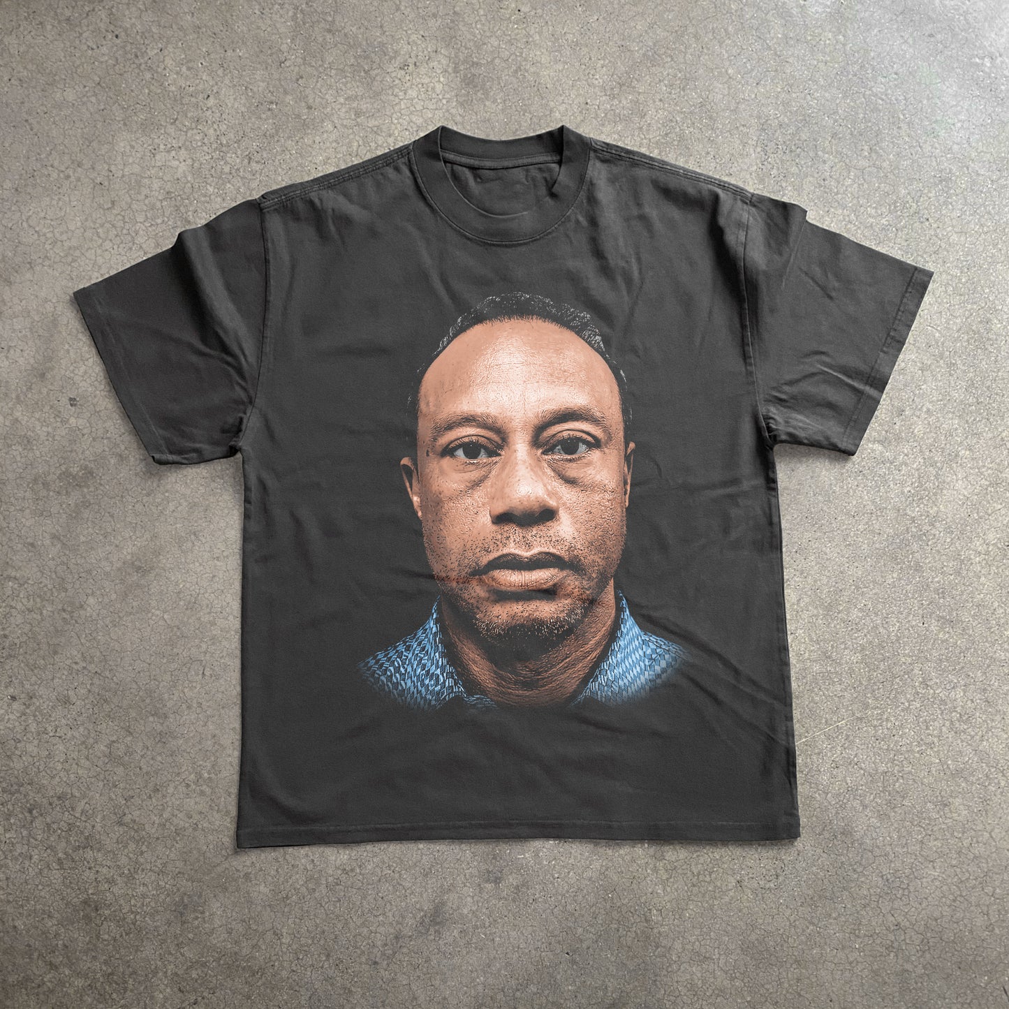 Tiger Woods Mugshot Heavyweight Black T-Shirt