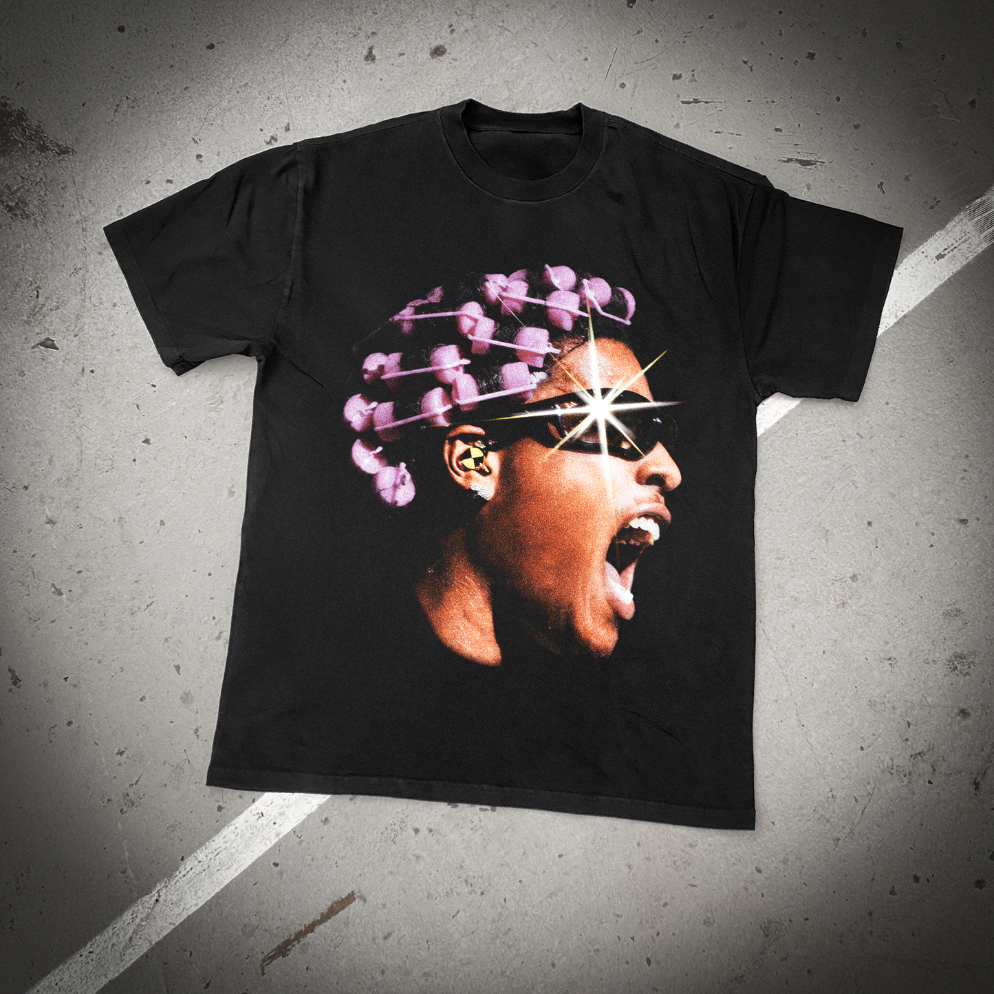 Asap 'Punk Rocky' Heavy Faded Black Tee