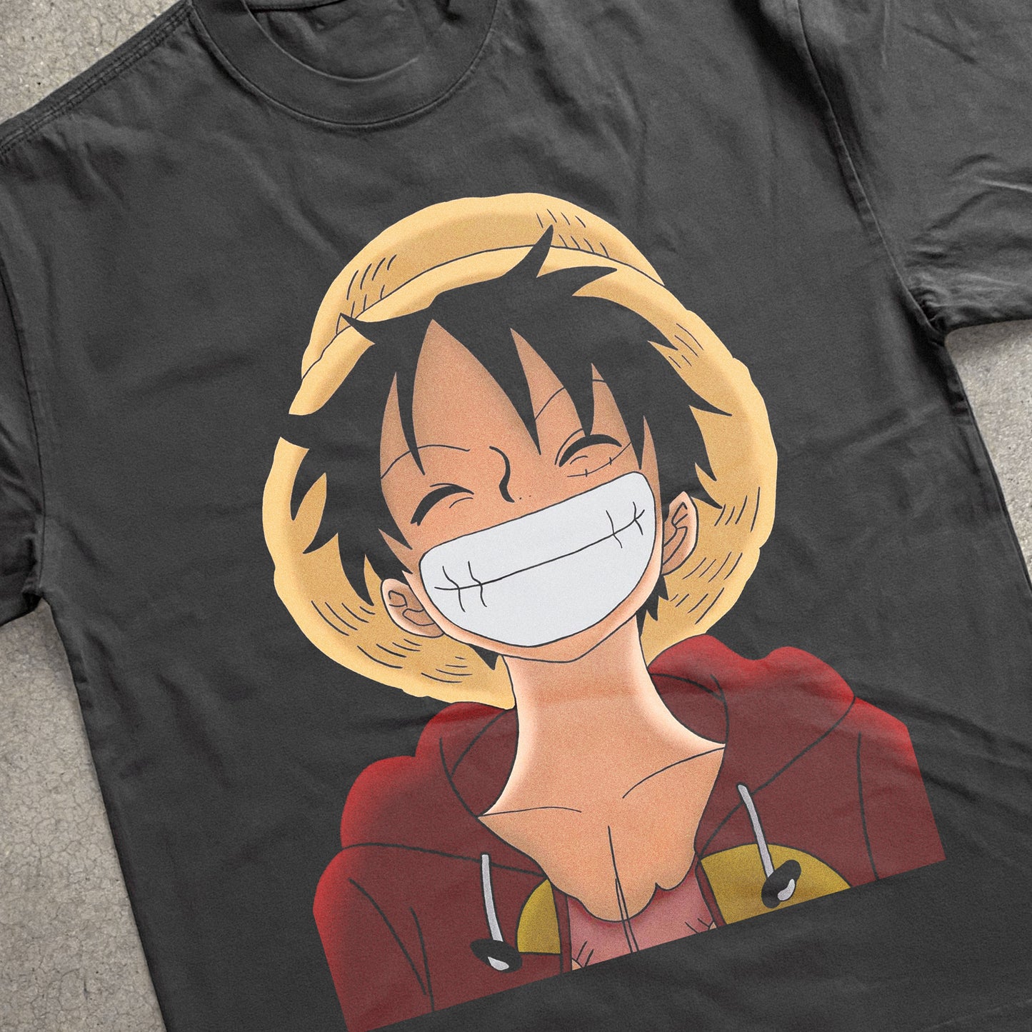 Straw Hat Smile - Monkey D.Luffy  Heavyweight Black T-Shirt