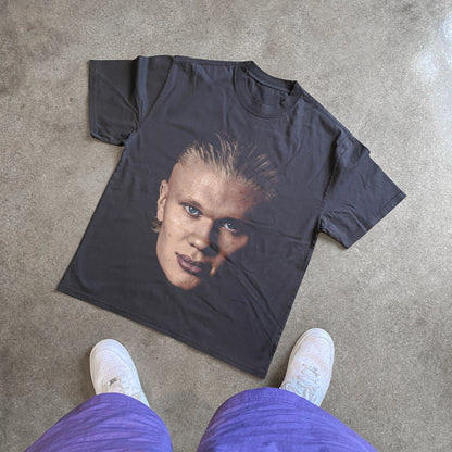 Erling Haaland Big Head Heavyweight Black T-Shirt