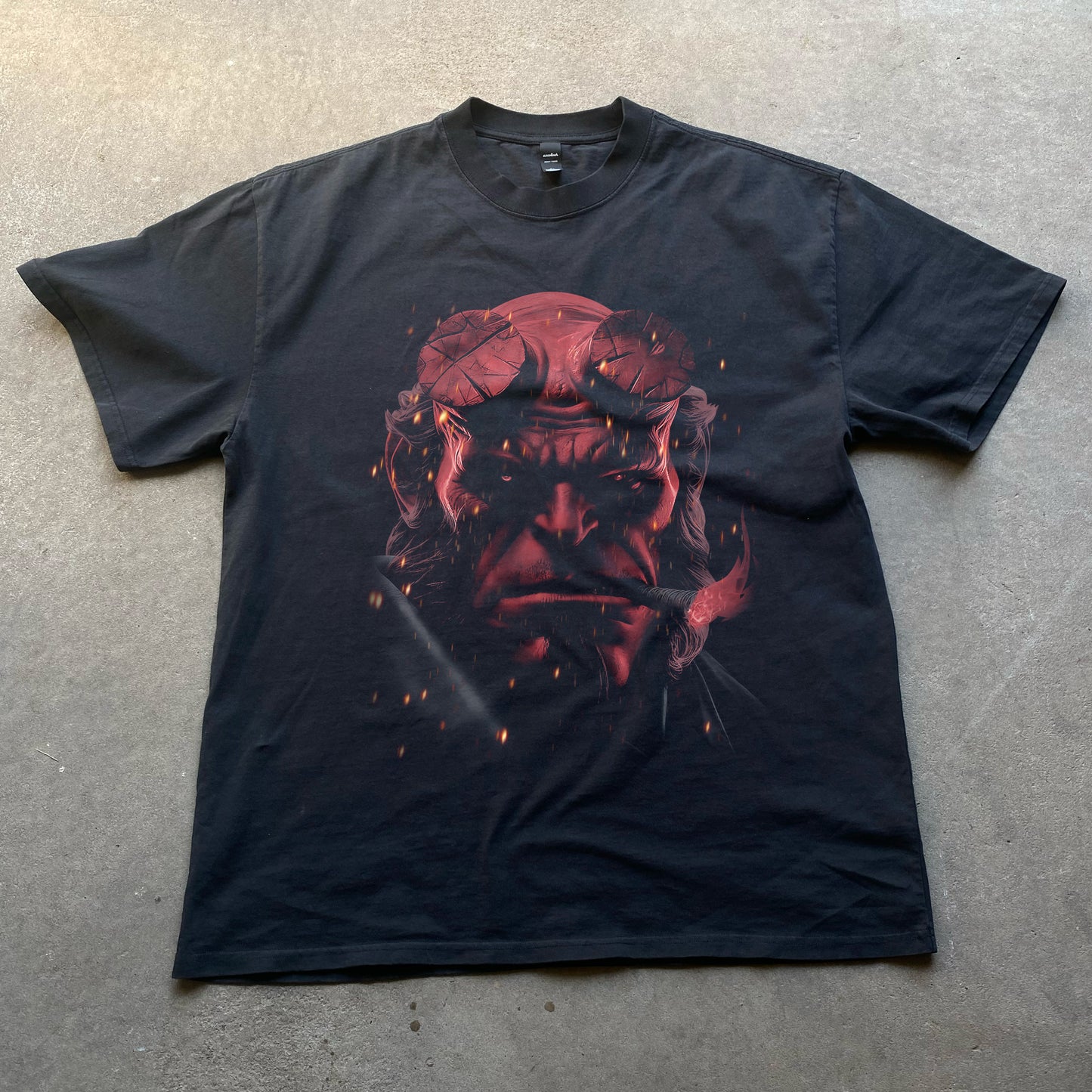 HellBoy Big Head Heavyweight Black T-Shirt
