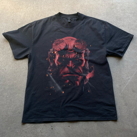 HellBoy Big Head Heavyweight Black T-Shirt