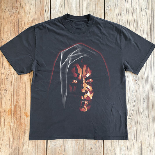Darth Maul - Hood Up  Heavyweight Black T-Shirt