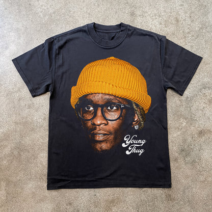 YOUNG THUG BIG HEAD HEAVYWEIGHT BLACK T-SHIRT