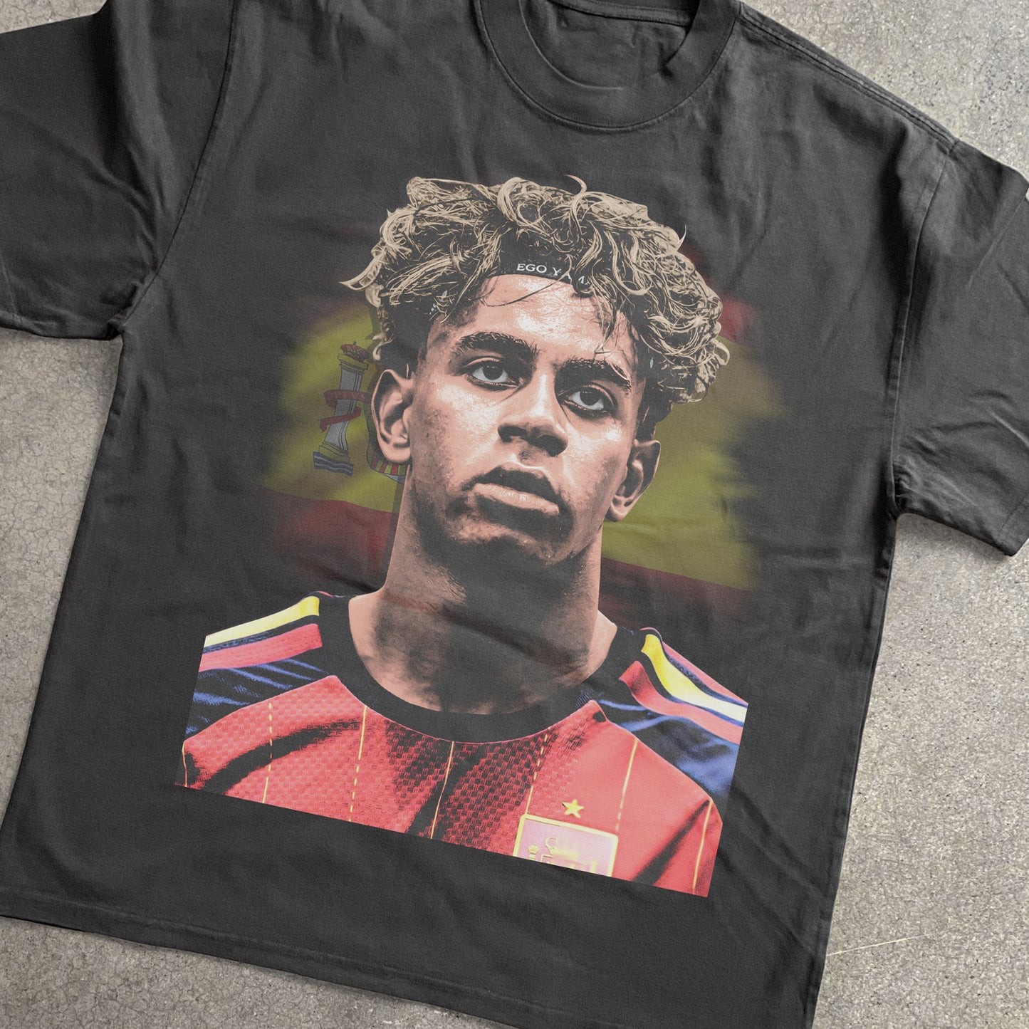 Lamine Yamal Spain Big Head Heavyweight Black T-Shirt