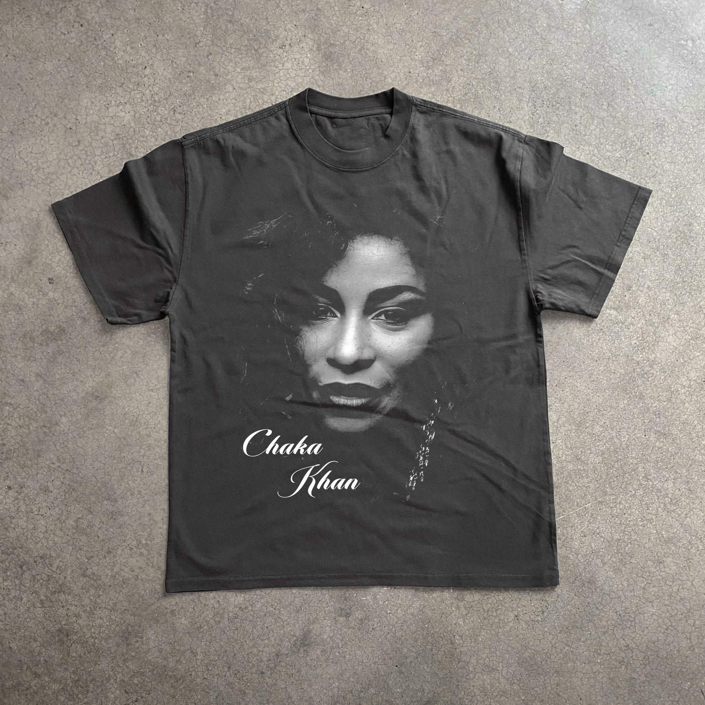 Chaka Khan Big Head Heavyweight Black T-Shirt