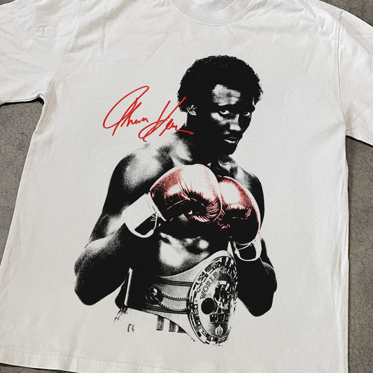 'HITMAN HEARNS' HEAVY FADED WHITE TEE