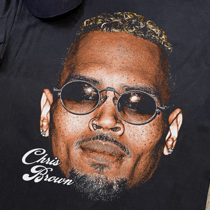 CHRIS BROWN BIG HEAD HEAVYWEIGHT BLACK T-SHIRT