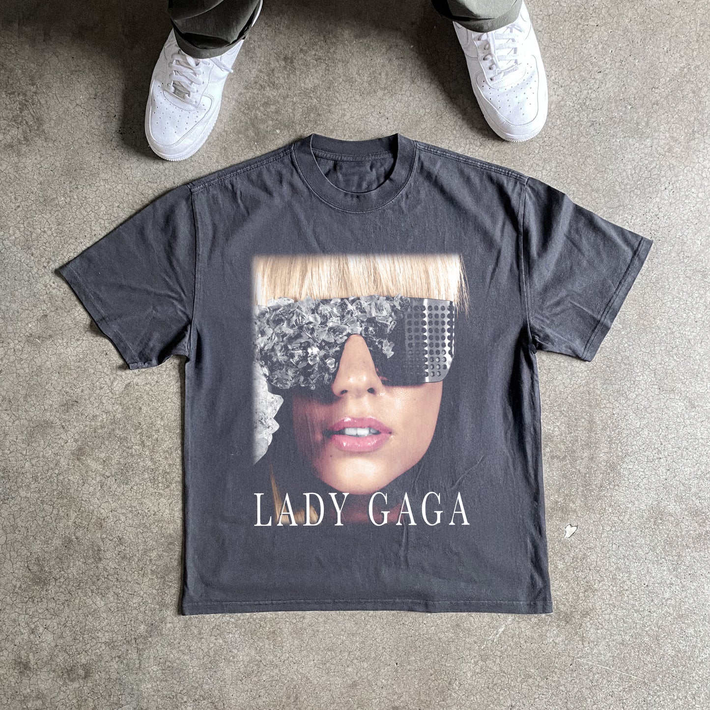 Lady Gaga Poker Face Heavyweight Black T-Shirt