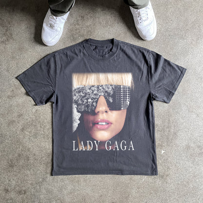 Lady Gaga Poker Face Heavyweight Black T-Shirt
