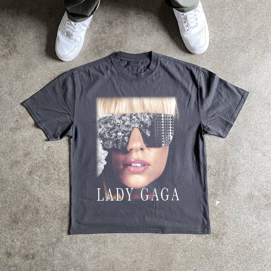 Lady Gaga Poker Face Heavyweight Black T-Shirt