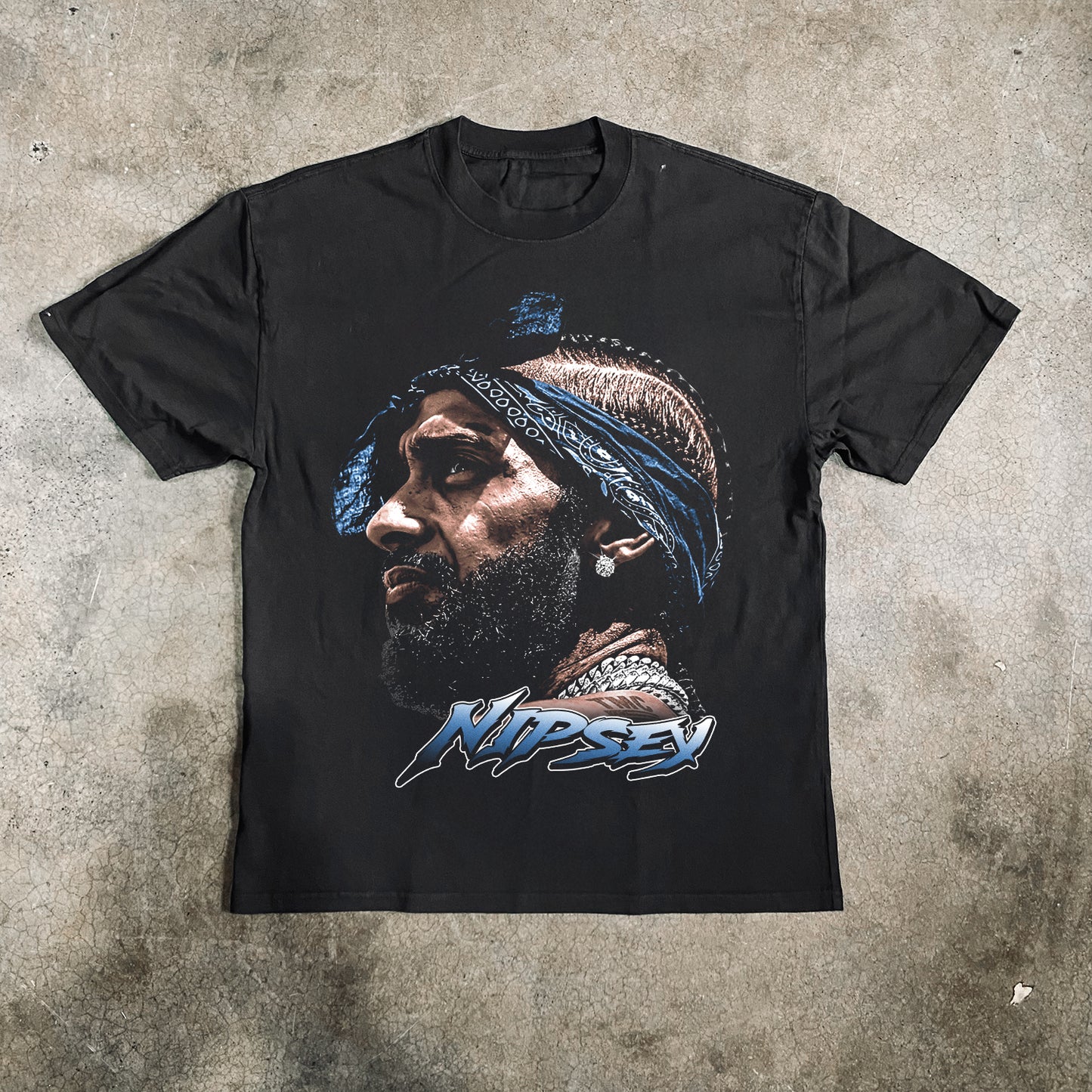 Big Head Nipsey Heavyweight Black T-Shirt