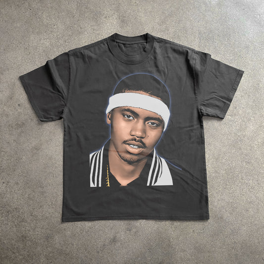 NAS BIG HEAD HEAVYWEIGHT BLACK T-SHIRT
