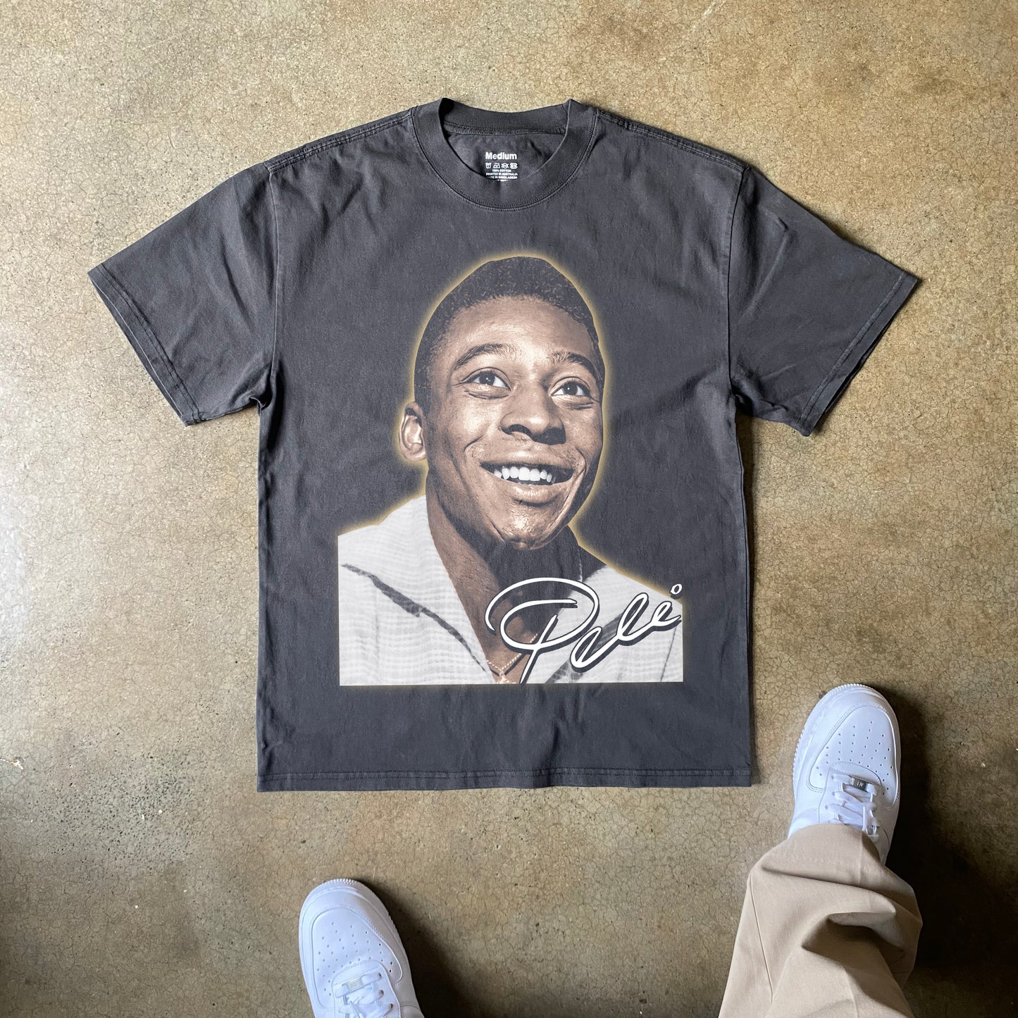 Pele Brazil Legend Heavyweight Black T-Shirt