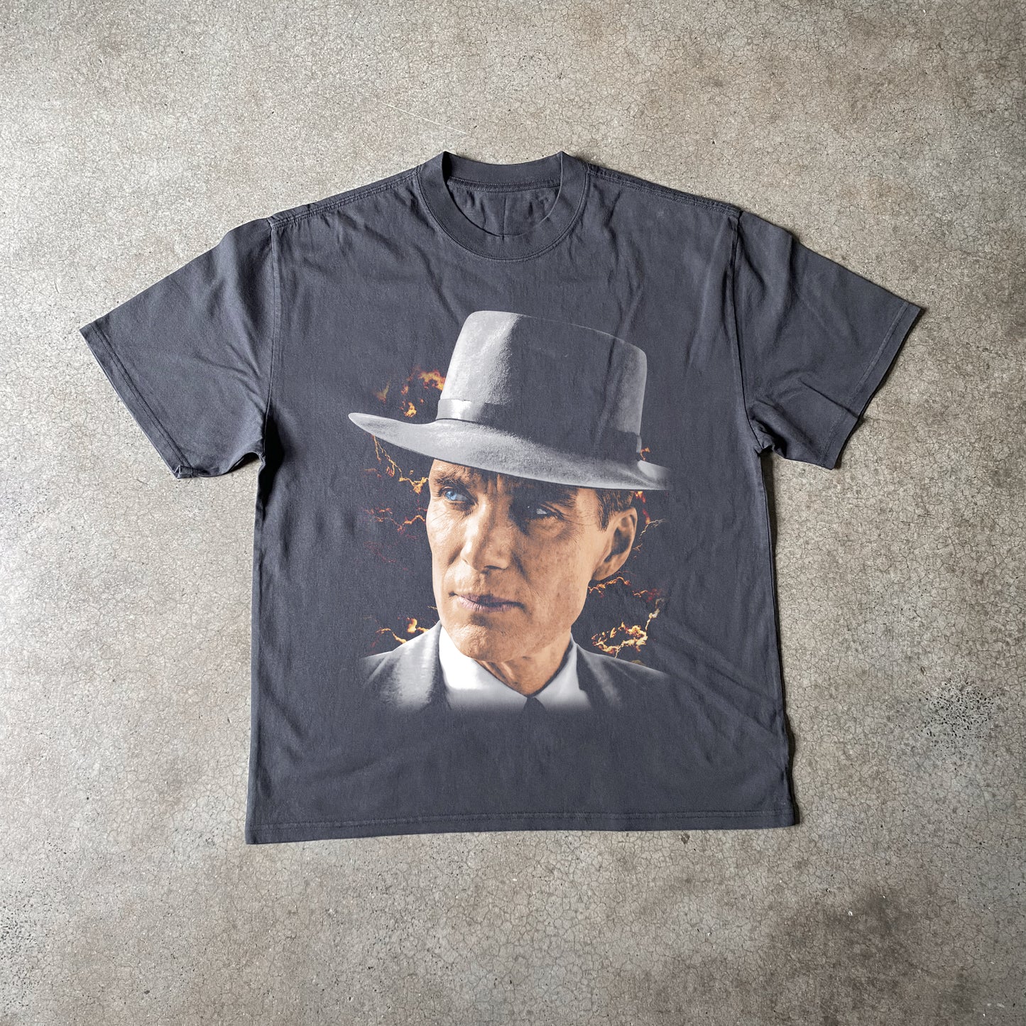 Cillian Murphy Oppenheimer Big Head Heavyweight Black T-Shirt