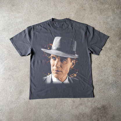 Cillian Murphy Oppenheimer Big Head Heavyweight Black T-Shirt