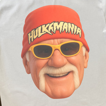 HULK HOGAN ANIMATED STYLE HEAVYWEIGHT WHITE T-SHIRT